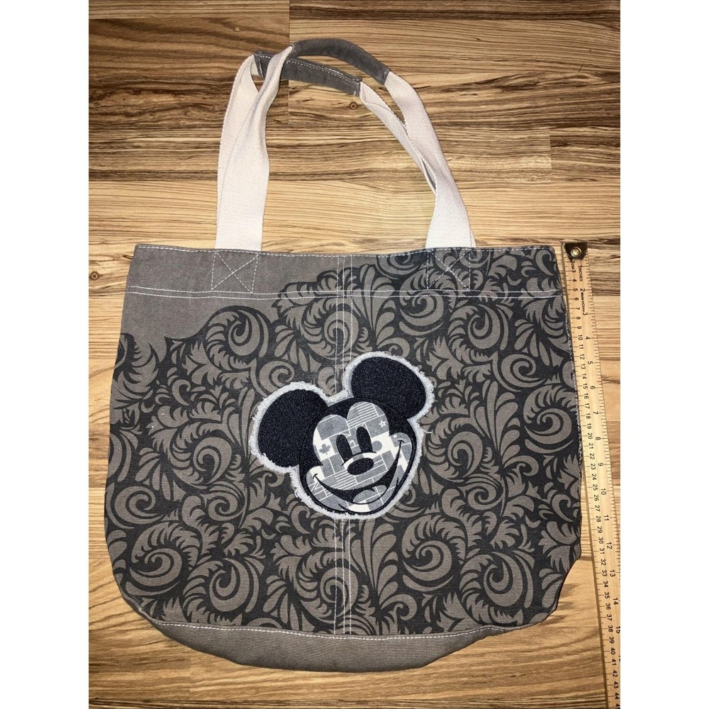 Vintage Disney Parks Epcot Canvas Tote Bag Embroidered Mickey Mouse World Flags